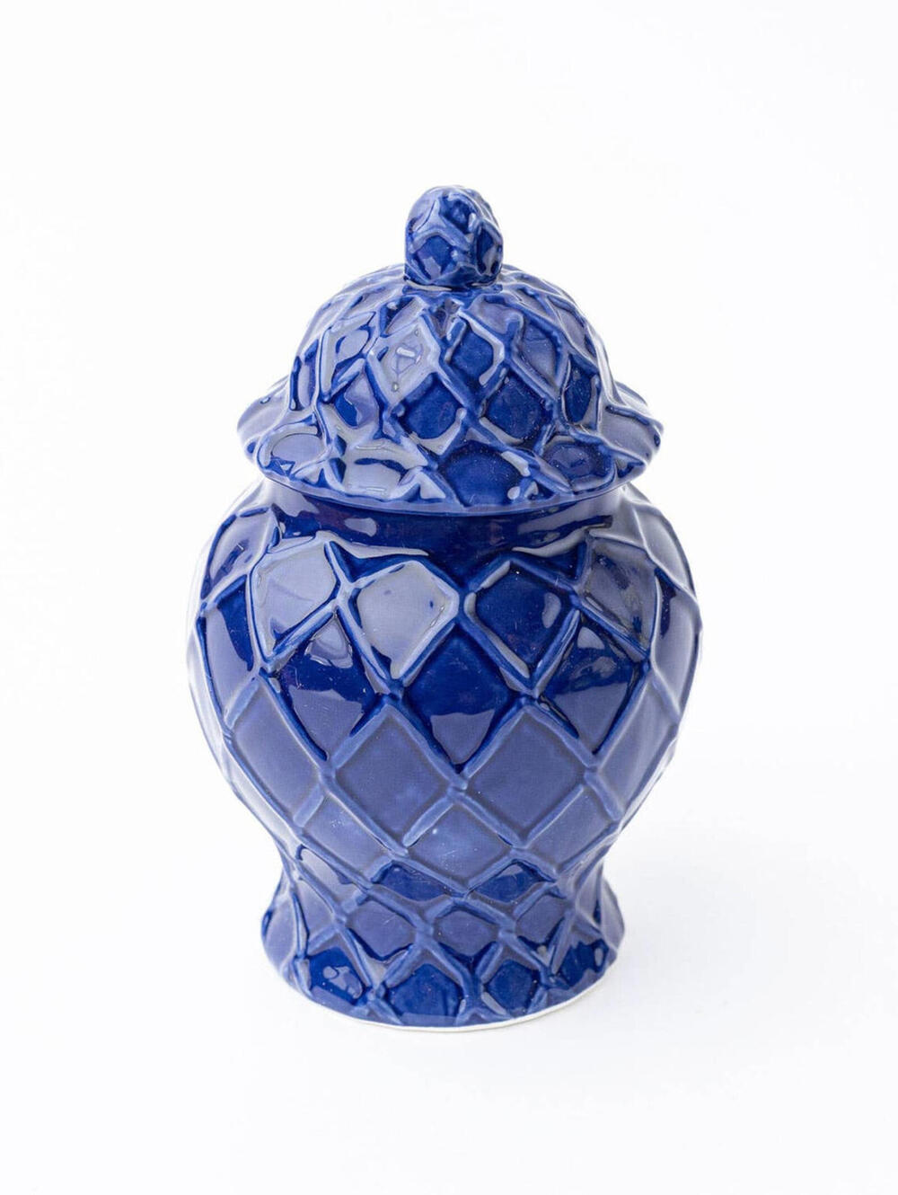 8 Oak Lane Large Textured Ginger Jar - Navy Blue